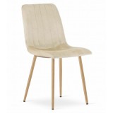 Scaun bucatarie/living, Artool, Lava, catifea, metal, bej deschis, 45x55x86 cm