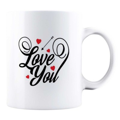 Cana alba personalizata &amp;quot;Love you&amp;quot;, INOVATIX&amp;reg;. 330ml foto