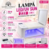 Lampă Unghii LED/UV Sun Z22 350W, 2 in 1, Cotieră &amp; Raft Căptușit, Timer, Senzor, Uscare Rapidă Gel Oja Semipermanentă, Profesională