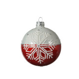 Cumpara ieftin Glob - Glass Shiny with White Snowflake - Christmas Red | Kaemingk