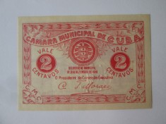 Rara! Cuba 2 Centavos 1919 UNC foto