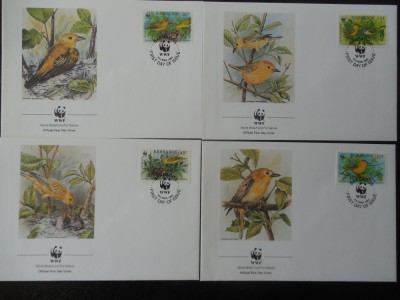 Barbados-WWF,FDC pasari -set complet foto