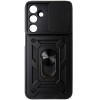Husa tip capac spate TPU negru, inel si protectie camera, pentru Samsung Galaxy A16 4G, 5G
