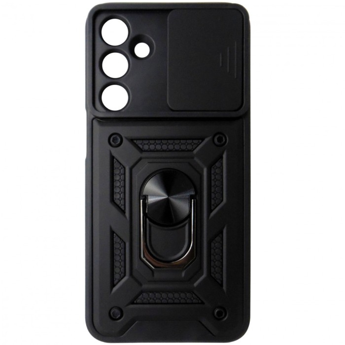 Husa tip capac spate TPU negru, inel si protectie camera, pentru Samsung Galaxy A16 4G, 5G