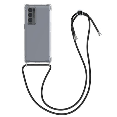 Husa Kwmobile pentru OPPO Find X3 Neo, Silicon, Transparent/Negru, 57265.01 foto