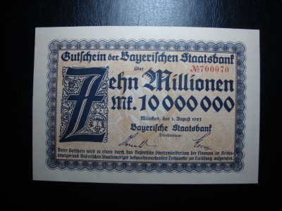 GERMANIA BAYERN 10.000.000 MARK 1923 UNC foto