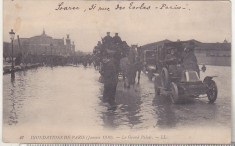 bnk cp Franta - Inundatii Paris 1910 - circulata spre Piatra Neamt - uzata foto