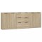Servante, 3 piese, stejar sonoma, lemn prelucrat