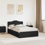 vidaXL Cadru de pat cu sertar Negru 120 x 190 cm Lemn Ingineresc 3413020
