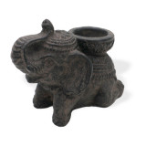 Suport piatra pentru Tamaie si Lumanari - Elefant (negru antic)