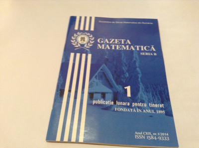 GAZETA MATEMATICA ,NR 1/2014 foto