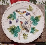 Farfurie veche maiolica cu pasari