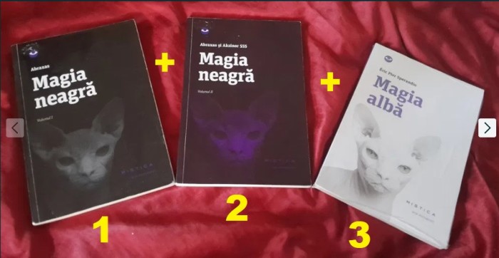 SET MAGIA NEAGRA Abraxas volume 1+2+3 MAGIA ALBA carte de vraji RITUALURI - Rara