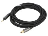 Cablu Toslink 3,5mm Mini - 3m, Mufă placată cu aur