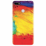 Husa silicon pentru Huawei P9 Lite mini, Colorful Dry Paint Strokes Texture