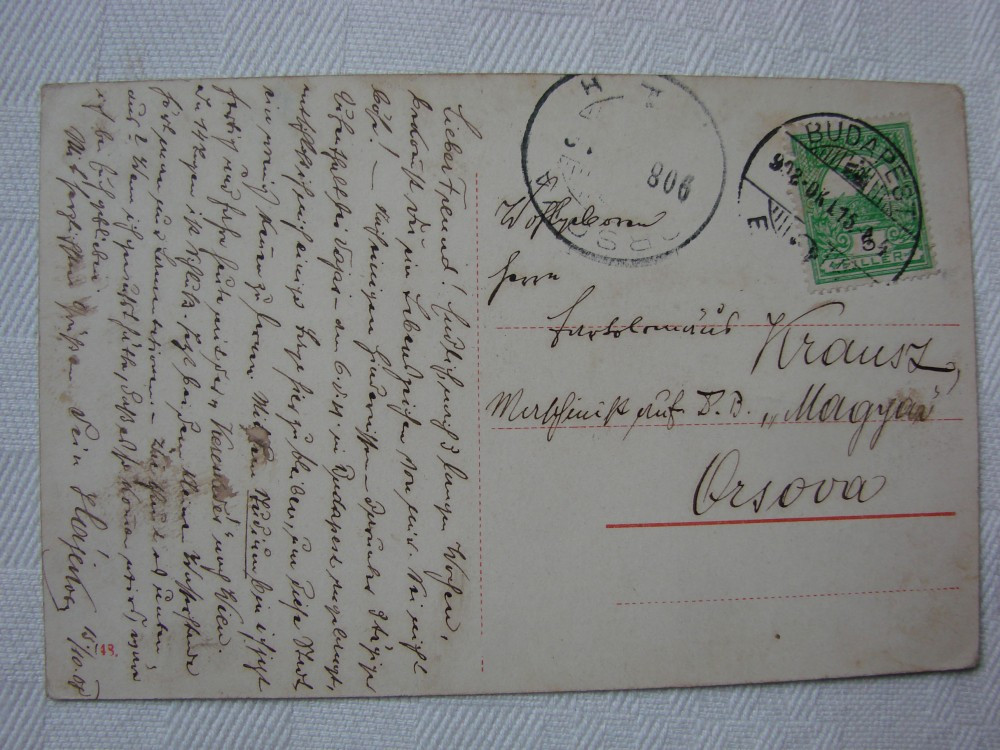 Carte postala circulata la Orsova in anul 1908 - BUDAPESTA, Ungaria,  Printata | Okazii.ro