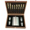 Set Sticla cu 4 Pahare, Cutie Speciala Sah, Piese Sah Incluse, Sticla