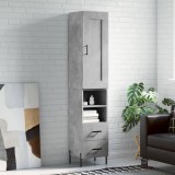 VidaXL Dulap &icirc;nalt, gri beton, 34,5x34x180 cm, lemn prelucrat