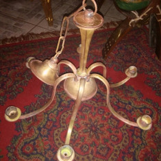 Antic candelabru interbelic lampadar pentru lumânări din alama masiva
