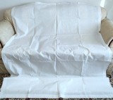 Cearceaf Vintage din bumbac cu broderie manuala pe o latura scurta- 1 pers.