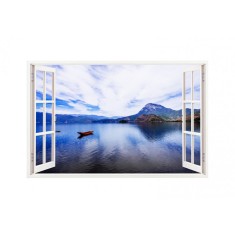 Sticker decorativ, Fereastra 3D, Ocean, 85 cm, 207STK