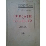 G. G. Antonescu - Educatie si cultura