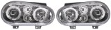 Set faruri tuning VW Golf 4 08.1906, si Golf 4 Cabriolet 04.1903 BestAutoVest partea Dreapta+Stanga, Transparent-Silver, tip bec H1+H1, fara motoras