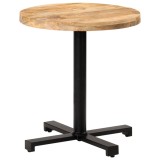 Masă bistro rotundă vidaXL, lemn mango brut &Oslash;70x75cm, maro, terasă/interior, bază fier
