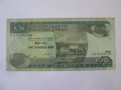 Etiopia 100 Birr 1992-2000 foto