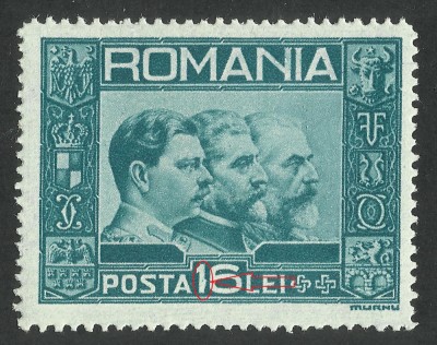 EROARE 1931 - Efigia celor trei regi - LP 92 - CIFRA ,, 1 &amp;#039;&amp;#039; DEFORMATA -- MNH foto