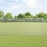 VidaXL Gard din s&acirc;rmă sudată cu 10 st&acirc;lpi Argintii 1.4x10 m Oțel