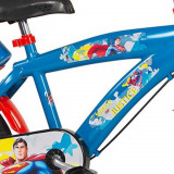 Bicicleta cu roti ajutatoare si sticluta de apa cu suport Superman 16 inch, Toimsa