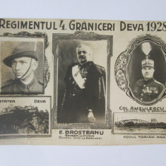 Rară! Deva:Regimentul 4 Grăniceri,foto carte postala semnată de soldați 1929