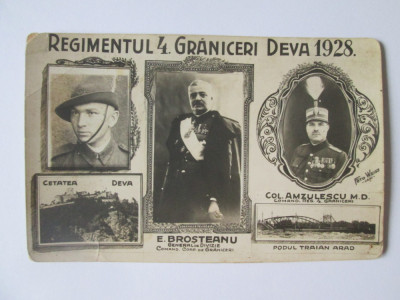 Rară! Deva:Regimentul 4 Grăniceri,foto carte postala semnată de soldați 1929 foto