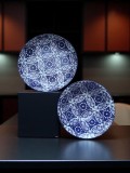 Set veselă ceramică albastră cu model marocan