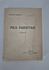 Carte veche 1921 Jeronim Laurian Mea Parvitas Versuri