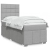VidaXL Pat box spring cu saltea, gri deschis, 90x200 cm, textil 3293851