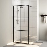 VidaXL Paravan de duș walk-in negru 80x195 cm sticlă ESG transparentă