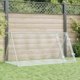 Cușcă Iepuri vidaXL Argintie 200x105x91cm Oțel Galvanizat, Tarc Exterior Ventilată, Siguranță Sporită