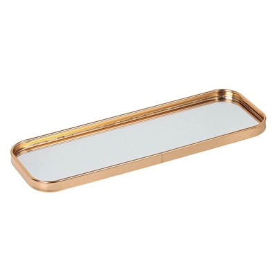 Suport pentru lumanari, Tava dreptunghiulara cu oglinda, Auriu, 35x12x1.5 cm, ATU-086093 foto
