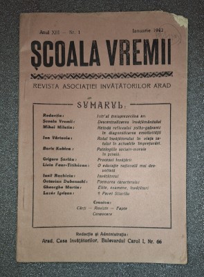 Revista Scoala Vremii nr. 1 ianuarie 1941 foto