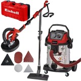 Einhell TE-DW 225 X + TE-VC 2025 SACL - Slefuitor pentru pereti 750 W 225 mm valiza plastic accesorii + Aspirator umed-uscat 1200 W 200 mbar 25 l priz