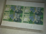 Bloc / Coala 4 Bancnote 10000 lei 2000 (Ghizari) ROMANIA - UNC