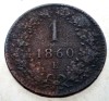 7.200 AUSTRIA 1 KREUZER 1860 E, Europa, Cupru (arama)