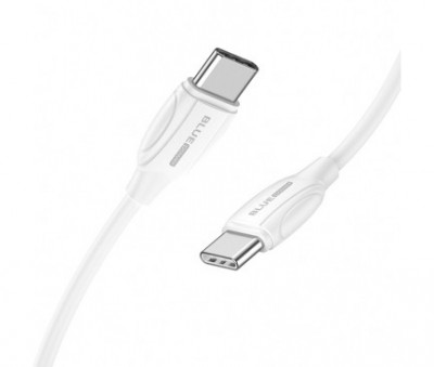 Cablu Date si Incarcare USB-C - USB-C BLUE Power BBX44, 100W, 1m, Alb foto