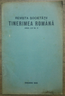 Revista societatii Tinerimea Romana/ ianuarie 1936 foto