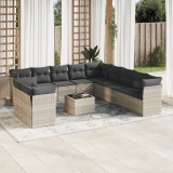 Gossi set canapele de gradina cu perne, 12piese gri deschis poliratan