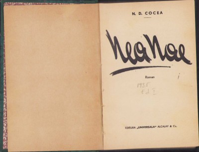 HST C394 Nea Nae 1935 N D Cocea ediția I foto