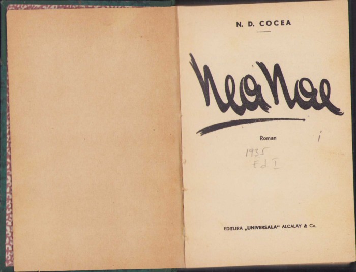 HST C394 Nea Nae 1935 N D Cocea ediția I