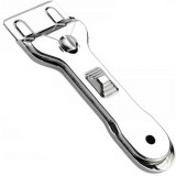 Cumpara ieftin Racleta pentru plita cu inductie ceramica, 6 lame de rezerva, 140x45mm, metal, Argintiu